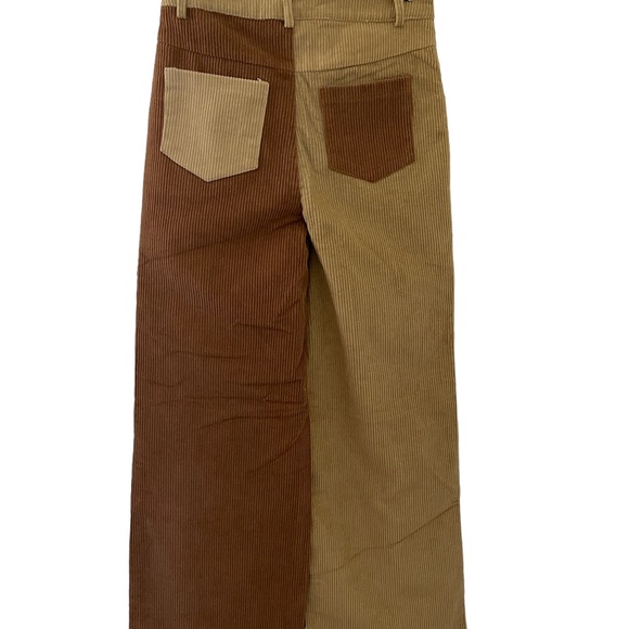 Cider Two tone Corduroy Pants Wide Legs XSmall NWT - Picture 2 of 9
